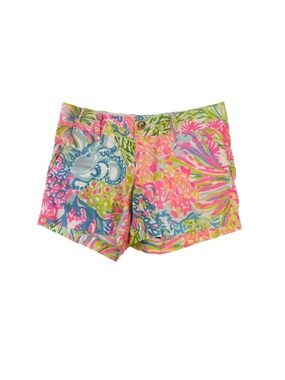 Lilly Pulitzer Women's Callahan Shorts Lovers Coral Print Size 0